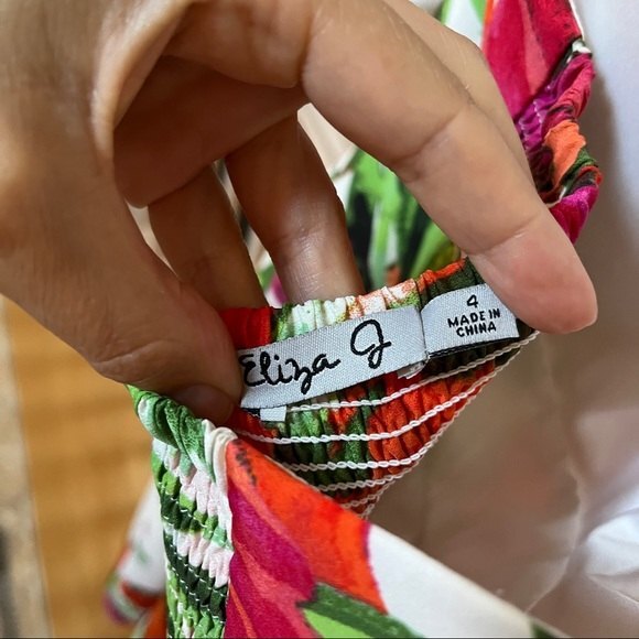 Eliza J Floral Print Chiffon Maxi Dress 4 NWT - Picture 11 of 13